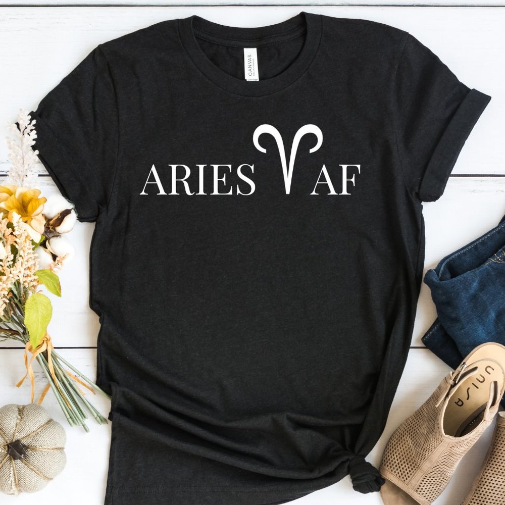 Aries Af Zodiac Graphic T-shirt Unisex Style - Picture 4 of 5